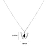 925 Silver Butterfly Pendant Necklace with Zircon Crystals