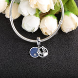 925 Silver Deer Dangle Charms Starry Sky Pendant Beads