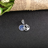 925 Silver Deer Dangle Charms Starry Sky Pendant Beads