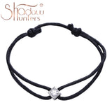 925 Silver Crystal Bracelet Adjustable Rope Jewelry Women Gift