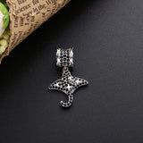925 Sterling Silver Flying Fish Dangle Charm DIY Bead