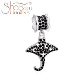 925 Sterling Silver Flying Fish Dangle Charm DIY Bead