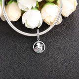 925 Silver Horn Horse With Wing Dangle Charm Rainbow DIY