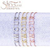 925 Silver Double Chains Bracelet With CZ Letters AMOUR for Women