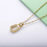925 Sterling Silver Horseshoe Necklace For Women