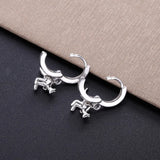 925 Silver Animal Hoop Earrings Kangaroo Dangle Statement Gift