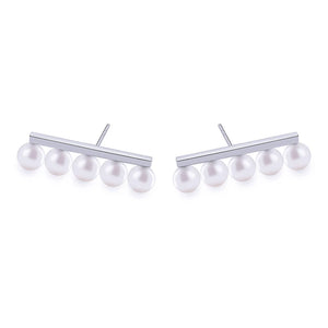 925 Silver Balance Bar Earrings Big Studs For Woman