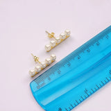 925 Silver Balance Bar Earrings Big Studs For Woman