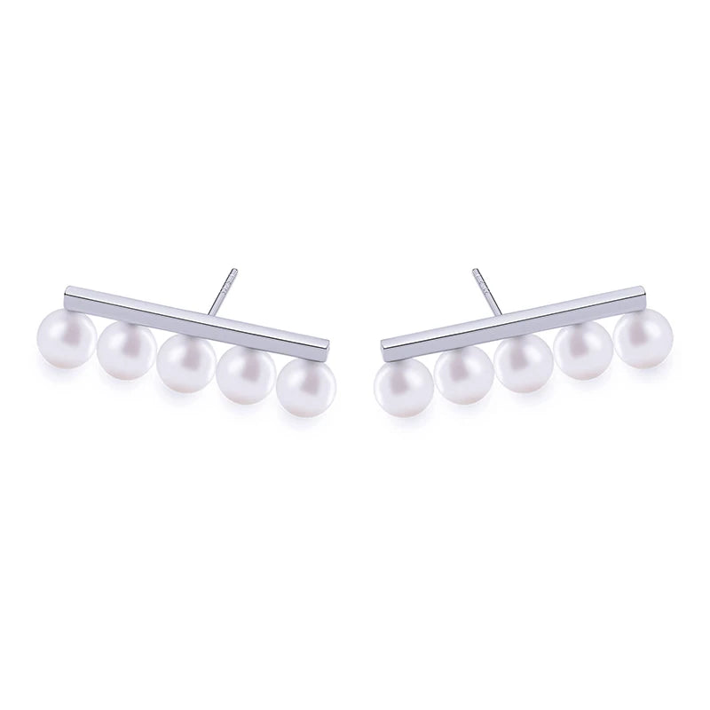 925 Silver Balance Bar Earrings Big Studs For Woman