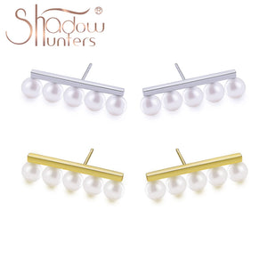 925 Silver Balance Bar Earrings Big Studs For Woman