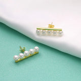 925 Silver Balance Bar Earrings Big Studs For Woman