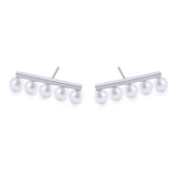 925 Silver Balance Bar Earrings Big Studs For Woman
