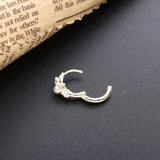 925 Silver Pearl CZ Hoop Earrings Women Jewelry