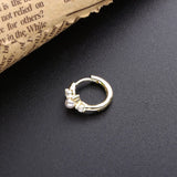 925 Silver Pearl CZ Hoop Earrings Women Jewelry