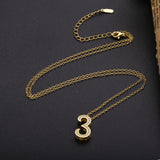 925 Silver Lucky Number 3 Pendant Necklace for Women