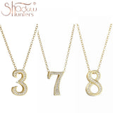 925 Silver Lucky Number 3 Pendant Necklace for Women