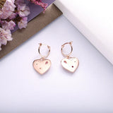 925 Silver Pink Heart Drop Earrings With Zircon Stones