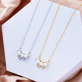 Sterling Silver Fangs Pendant Necklace With Pearl & Zircon Danger Choker