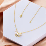 Sterling Silver Fangs Pendant Necklace With Pearl & Zircon Danger Choker