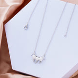 Sterling Silver Fangs Pendant Necklace With Pearl & Zircon Danger Choker