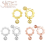 925 Sterling Silver Wreath Stud Earrings Women Dainty Jewelry