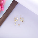 925 Sterling Silver Wreath Stud Earrings Women Dainty Jewelry