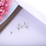 925 Sterling Silver Wreath Stud Earrings Women Dainty Jewelry