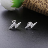 925 Silver Crystal Stud Earrings Women Jewelry
