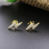 925 Silver Crystal Stud Earrings Women Jewelry