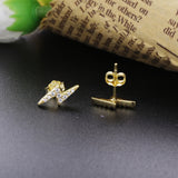 925 Silver Crystal Stud Earrings Women Jewelry