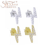 925 Silver Crystal Stud Earrings Women Jewelry