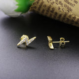 925 Silver Crystal Stud Earrings Women Jewelry