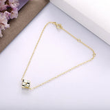 925 Silver Chain Bracelet Love Knot Crystal CZ Charm Girl Christmas Gift