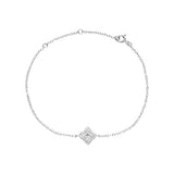 925 Silver Chain Bracelet Love Knot Crystal CZ Charm Girl Christmas Gift