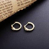 925 Silver Colorful Crystal Huggie Hoop Earrings Women Jewelry