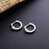 925 Silver Colorful Crystal Huggie Hoop Earrings Women Jewelry