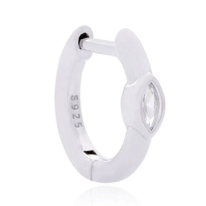 925 Silver Colorful Crystal Huggie Hoop Earrings Women Jewelry