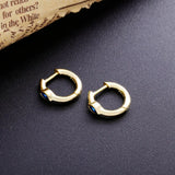925 Silver Colorful Crystal Huggie Hoop Earrings Women Jewelry