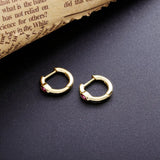 925 Silver Colorful Crystal Huggie Hoop Earrings Women Jewelry