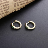 925 Silver Colorful Crystal Huggie Hoop Earrings Women Jewelry