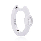 925 Silver Colorful Crystal Huggie Hoop Earrings Women Jewelry