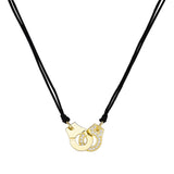 925 Sterling Silver Crystal Handcuffs Necklace Europe Women Menottes Collier