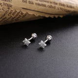 925 Silver Crystal Stud Earrings Flower Crown Tenny Earrings
