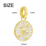 925 Sterling Silver Round Pendant Enamel Dangle Charm Hope Light Jewelry DIY