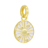 925 Sterling Silver Round Pendant Enamel Dangle Charm Hope Light Jewelry DIY