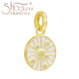 925 Sterling Silver Round Pendant Enamel Dangle Charm Hope Light Jewelry DIY