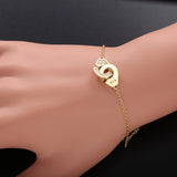 925 Sterling Silver Rhinestone Handcuffs Bracelet Zircon Menottes