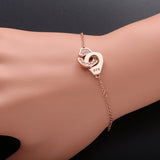 925 Sterling Silver Rhinestone Handcuffs Bracelet Zircon Menottes