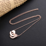 925 Silver Handcuffs Necklace with Zircon Choker for Women
