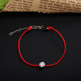 925 Silver Bracelet Redline String Crystal Women Jewelry